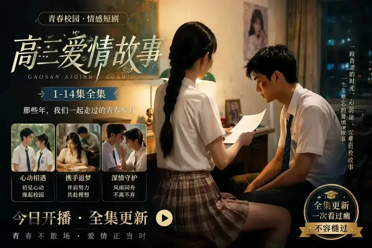 《B中爱情故事》AI校园短剧完整版-未删减4KHDR画质-高清观看百度网盘资源下载-AI短剧天花板每集戳心